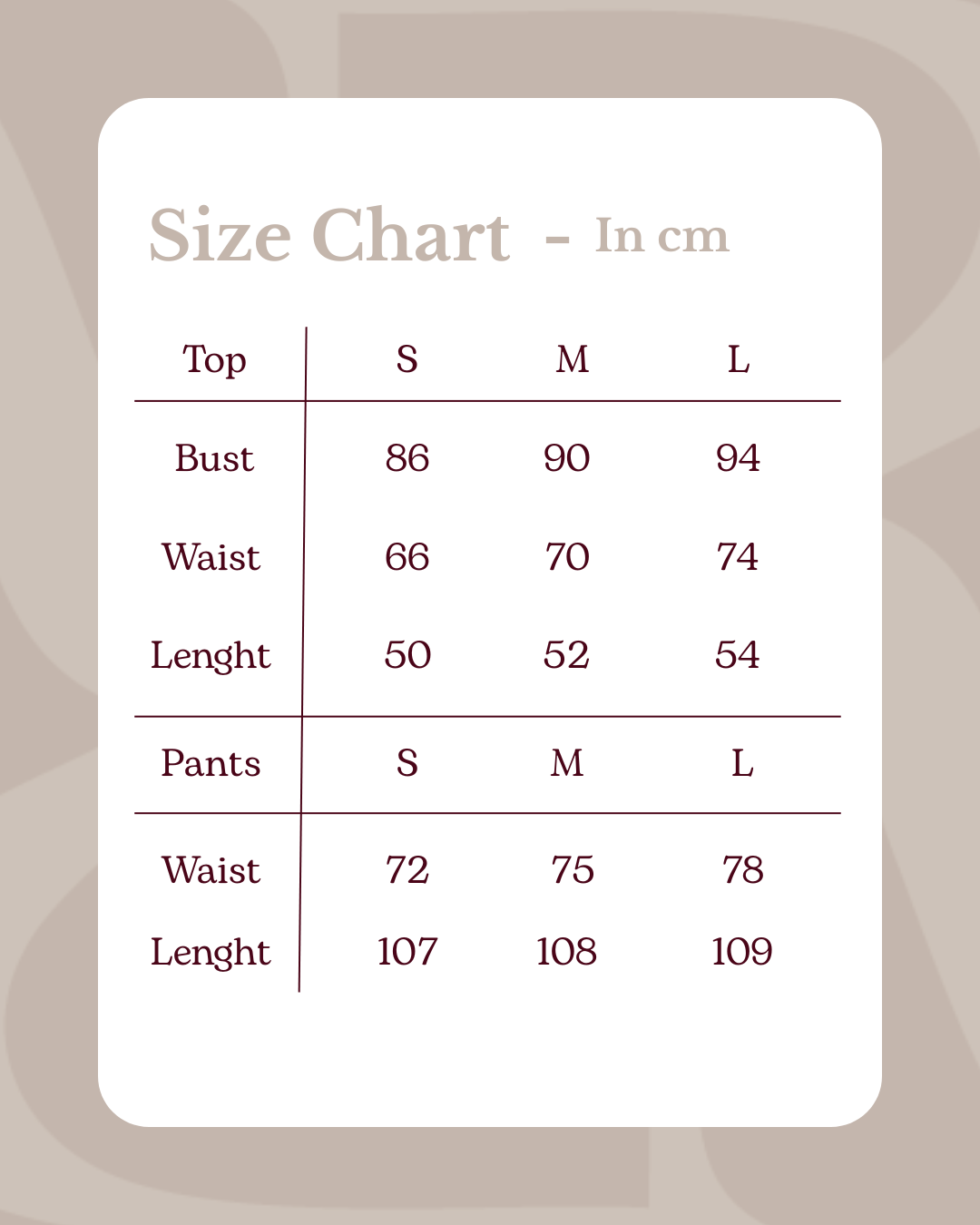 Size Chart