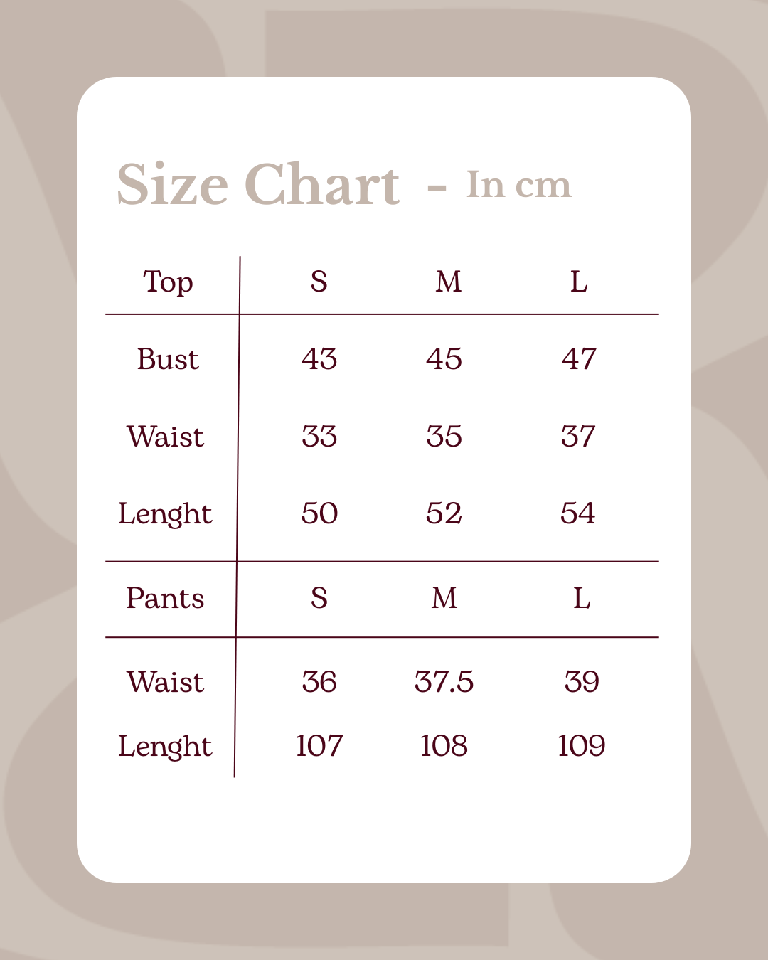 Size Chart